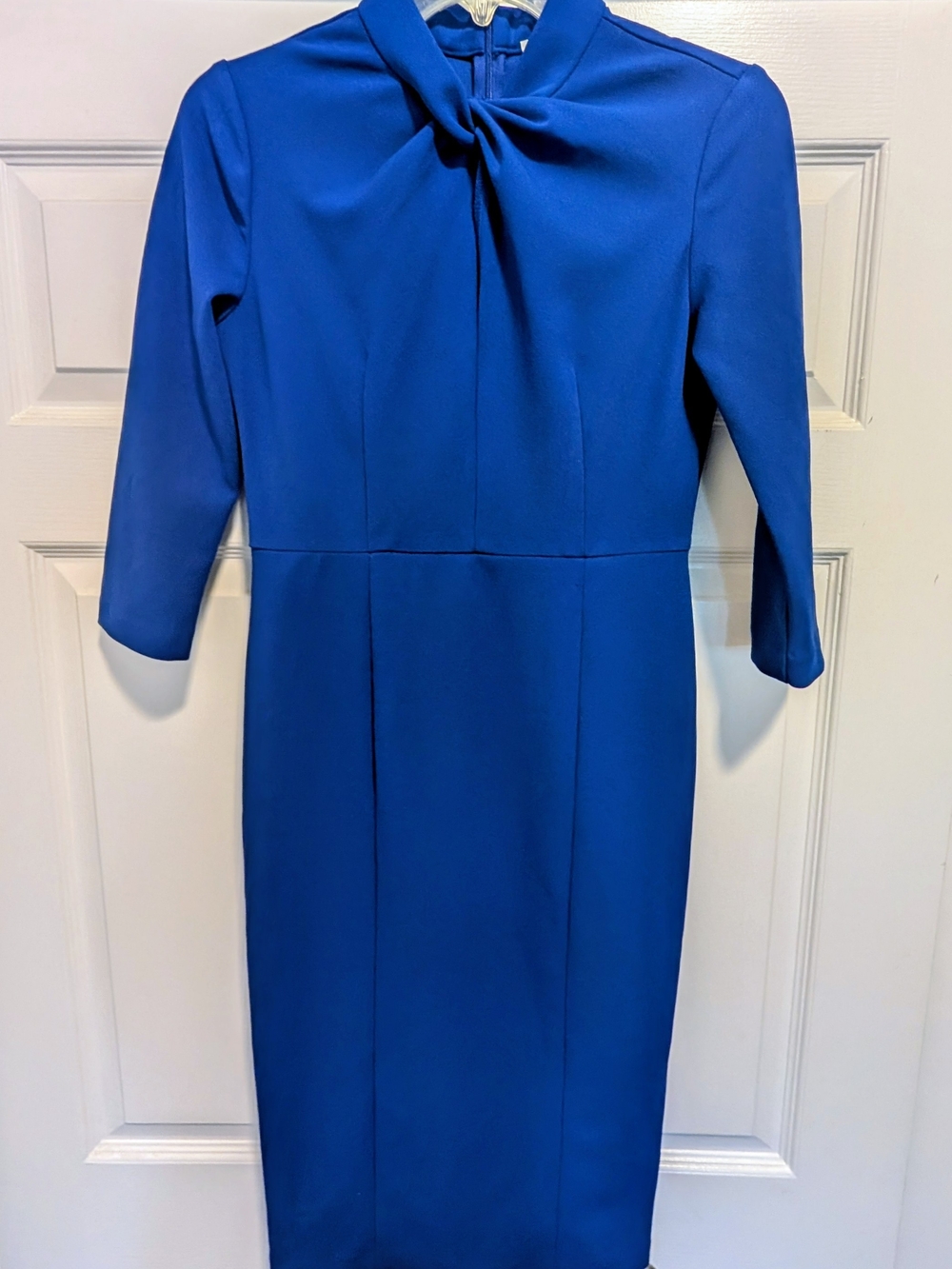 EUC DONNA MORGAN Royal Blue Mock Twist-Neck Sheath Dress - Women's Sz 2